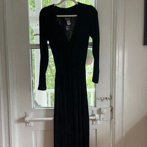 Choon Vintage Black Wrap Dress - Micro Pleat fits like size Small